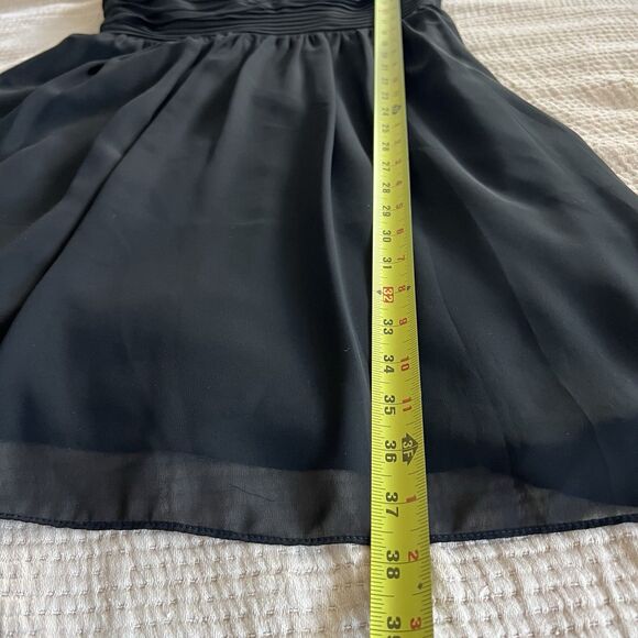 Laundry By Design One Shoulder Mini Dress Women Sz 6 Black Pleated Party Prom - Picture 10 of 15